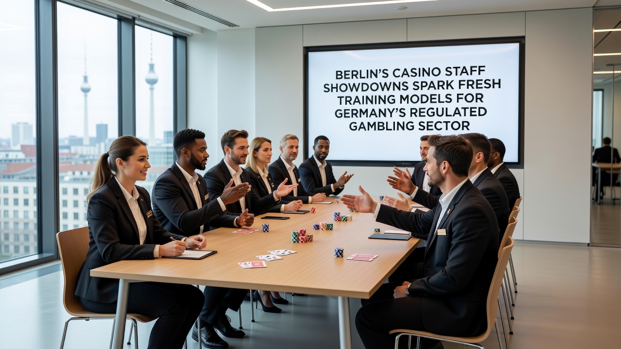 Training session with casino dealers practicing new models in Germany