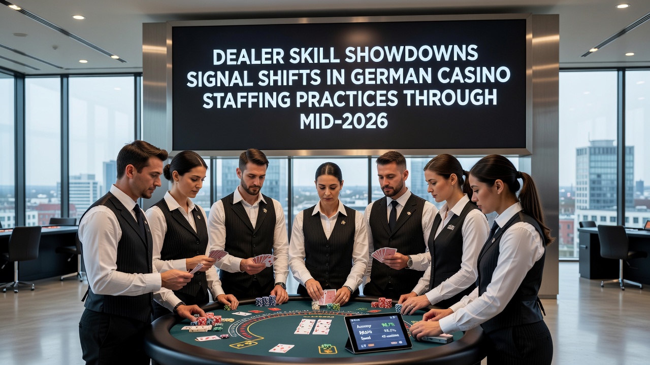 Gruppe von Dealern während eines Trainings für Skill-Showdowns